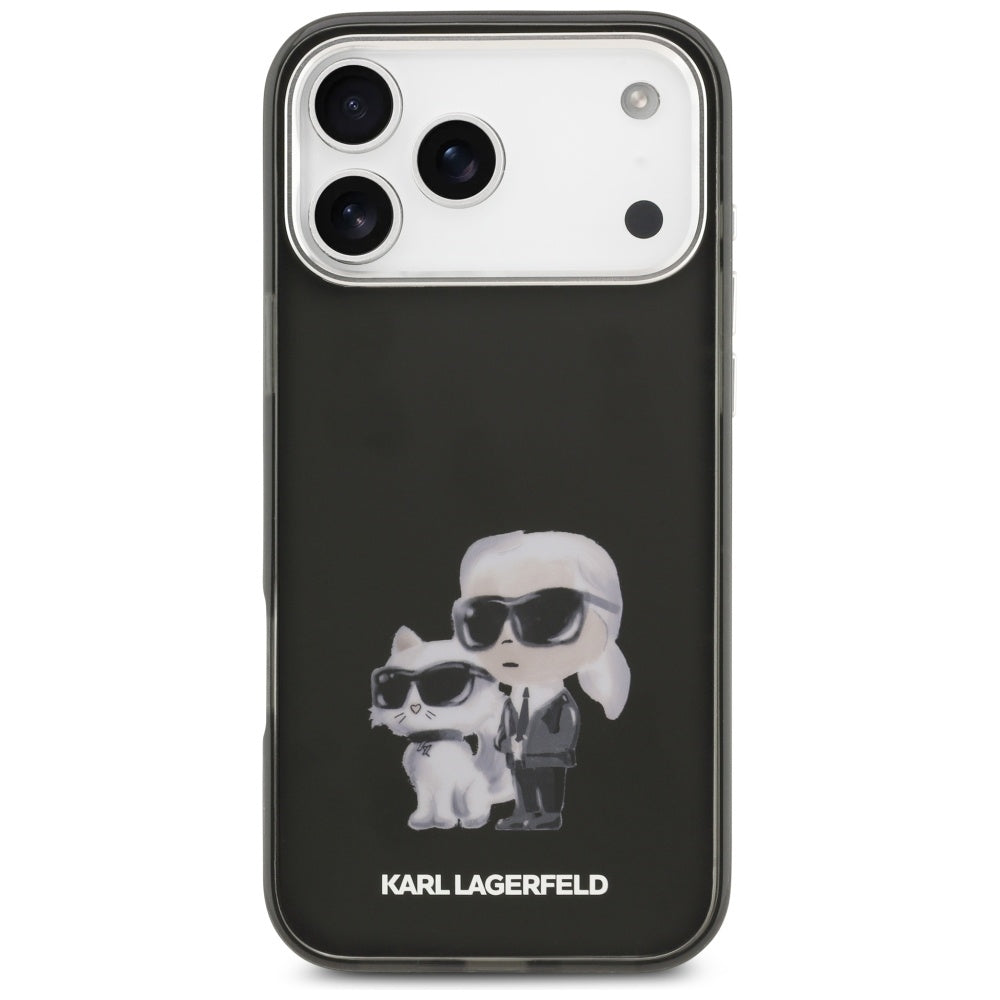 Karl Lagerfeld IML Aquarelle Karl & Choupette & Logo MagSafe Case til iPhone 17 Pro - sort