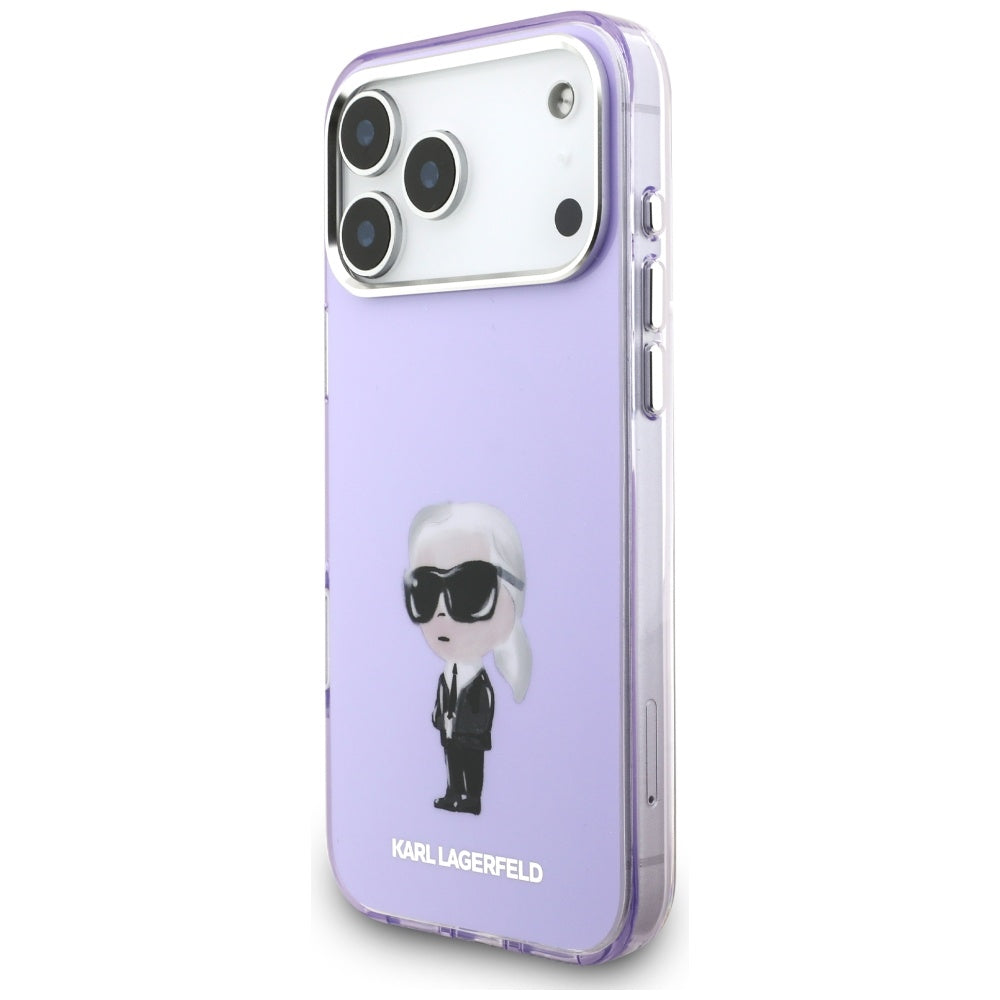 Karl Lagerfeld IML Aquarelle Karl & Choupette & Logo MagSafe Case til iPhone 17 Pro Max - Purple