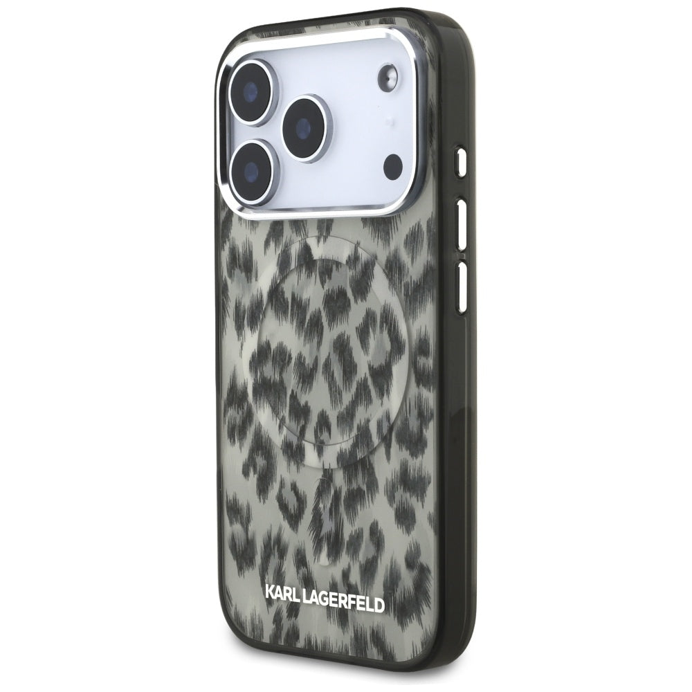 Karl Lagerfeld IML Leopard Pattern MagSafe Case til iPhone 17 Pro - Brunt