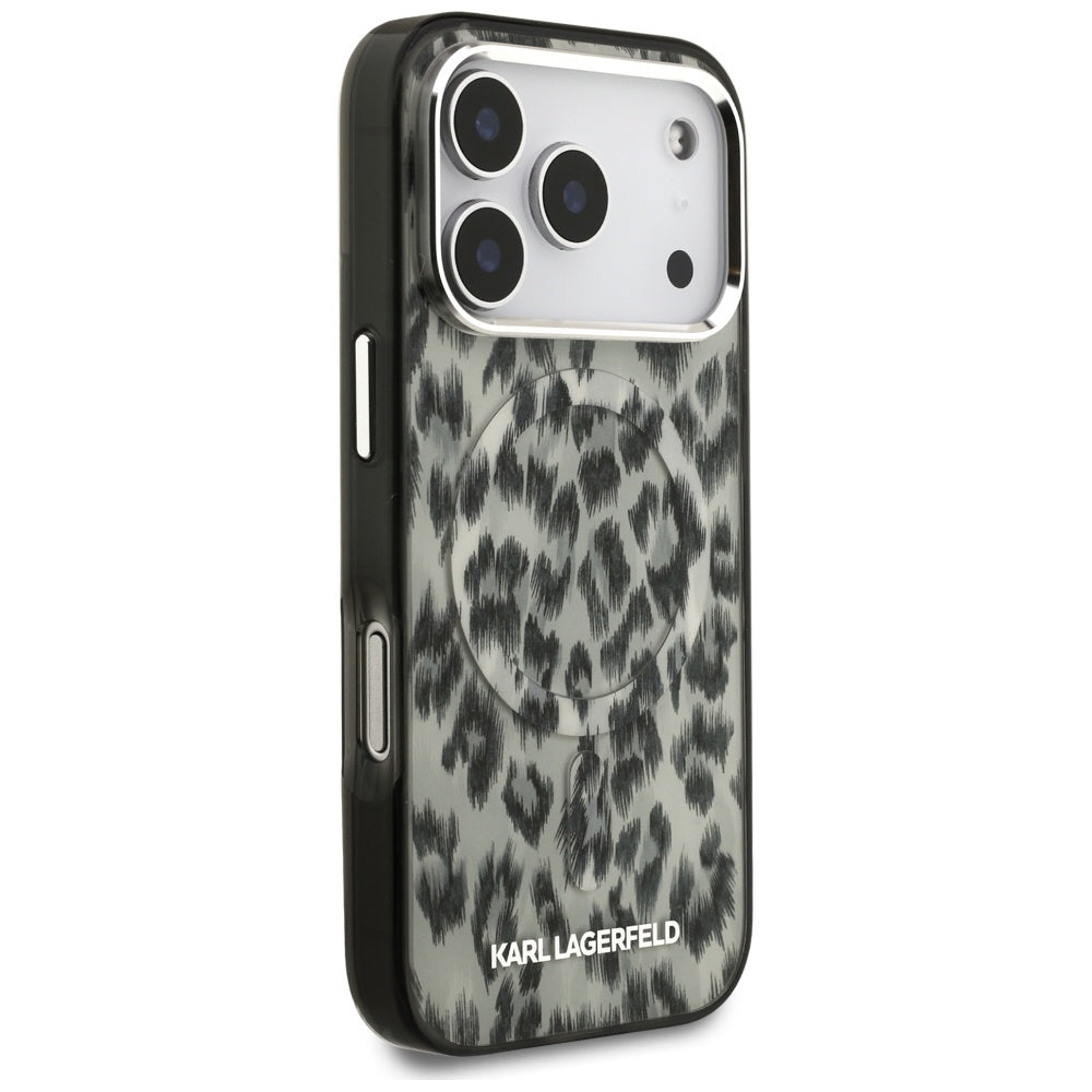 Karl Lagerfeld IML Leopard Pattern MagSafe Case til iPhone 17 Pro - Brunt