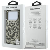 Karl Lagerfeld IML Leopard Pattern MagSafe Case til iPhone 17 Pro - Brunt