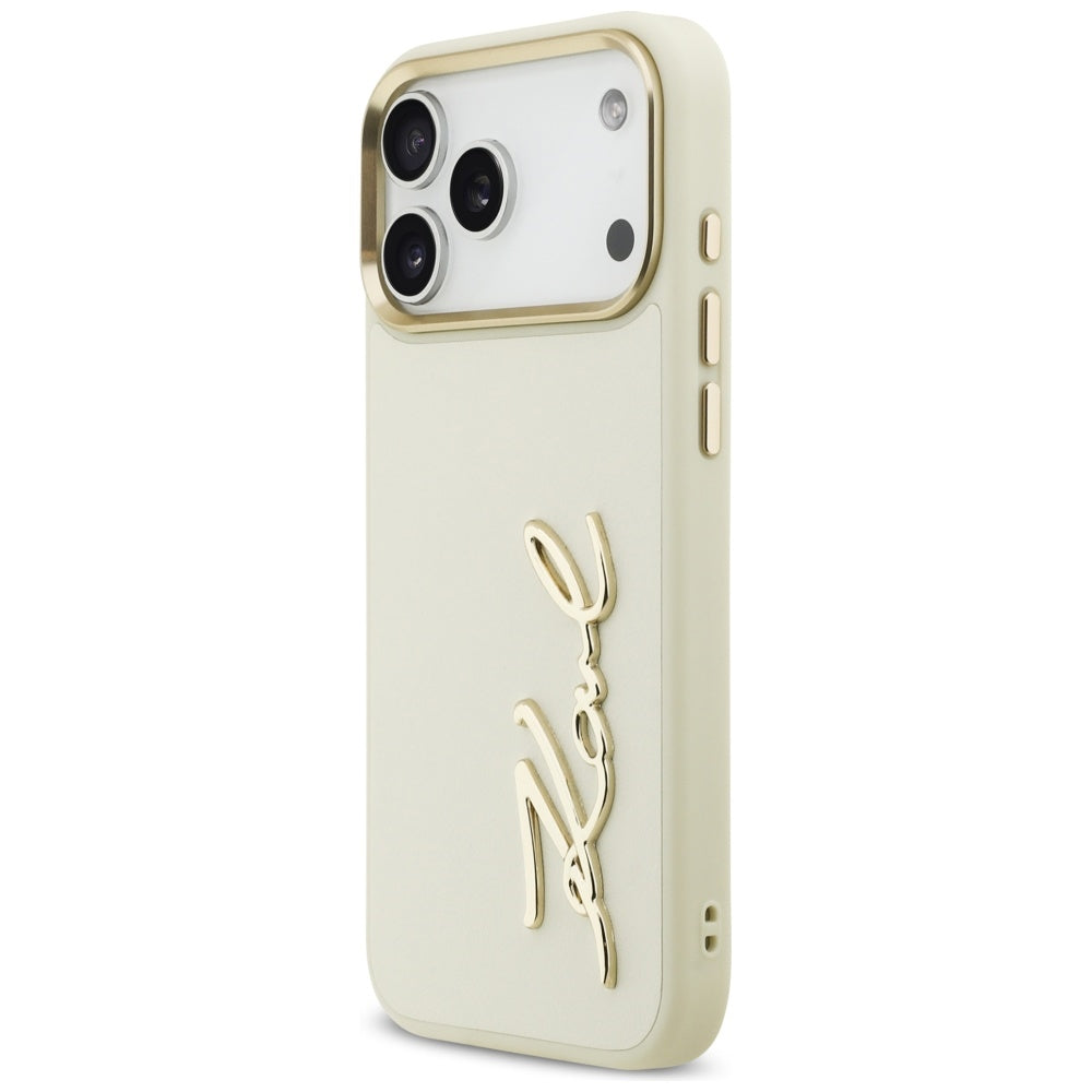 Karl Lagerfeld Karl Script Logo Case til iPhone 17 Pro Max - Beige