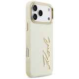 Karl Lagerfeld Karl Script Logo Case til iPhone 17 Pro Max - Beige