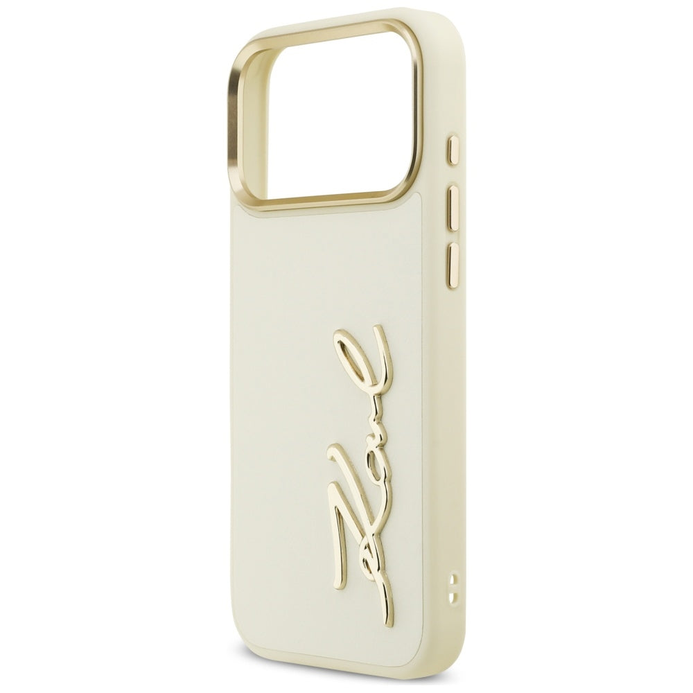 Karl Lagerfeld Karl Script Logo Case til iPhone 17 Pro Max - Beige