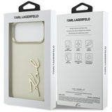 Karl Lagerfeld Karl Script Logo Case til iPhone 17 Pro Max - Beige