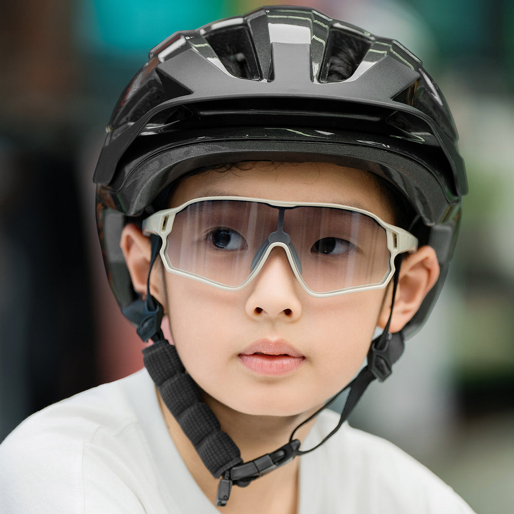 Rockbros LK-67 ungdoms cykelhjelm med aftagelig visir 54<unk>58 cm - Grå