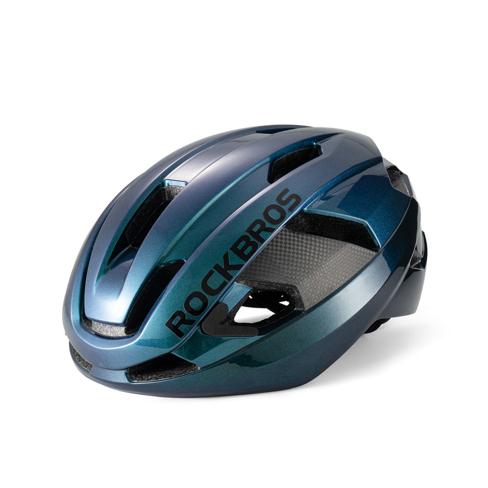 Rockbros LK-15 Carbon Fiber Bike Helmet Størrelse L (58-62cm) - Chameleon Blue
