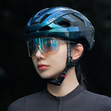 Rockbros LK-15 Carbon Fiber Bike Helmet Størrelse L (58-62cm) - Chameleon Blue