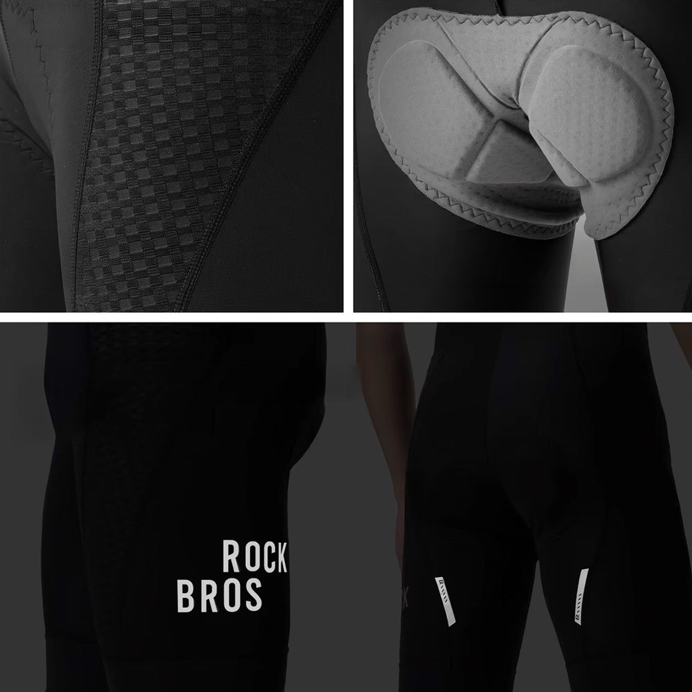 Rockbros YDDK009 Mænds Cykling Bib Shorts med Pad størrelse M - sort