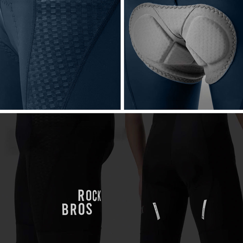 Rockbros YDDK009 Men's Cycling Bib Shorts with Pad Size XL - Dark Blue