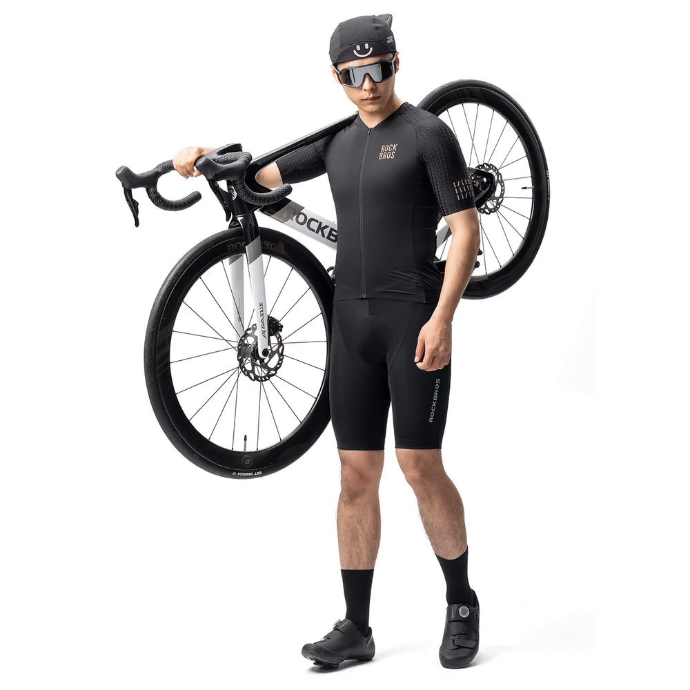 Rockbros YDDX011 Diamond Short Sleeve Cycling Jersey størrelse XS - sort