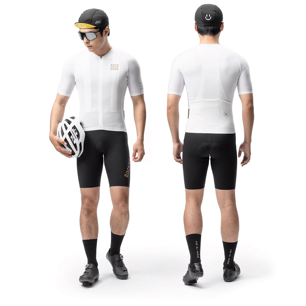 Rockbros YDDX011 Diamond Short Sleeve Cycling Jersey Size XXL - White