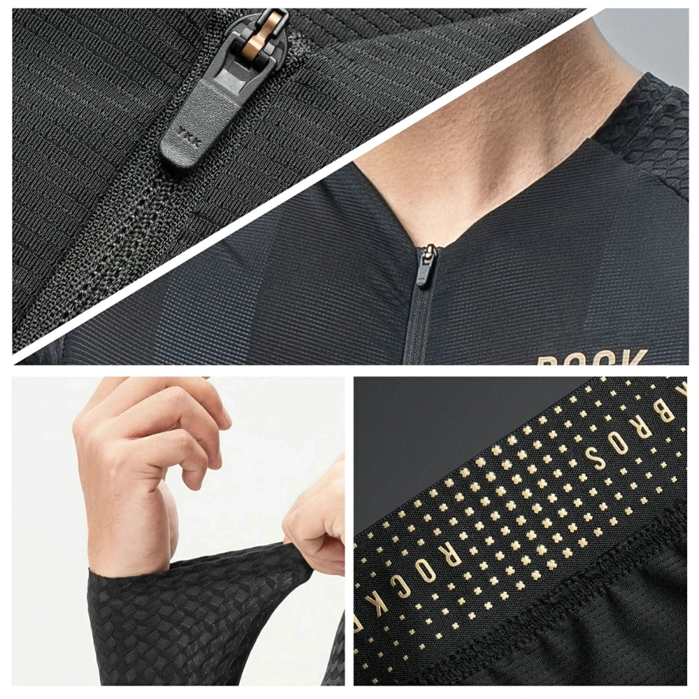 Rockbros YDCX008 Diamond Long Sleeve Cycling Jersey størrelse S - sort