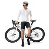 Rockbros YDCX008 Diamond Long Sleeve Cycling Jersey størrelse S - hvid