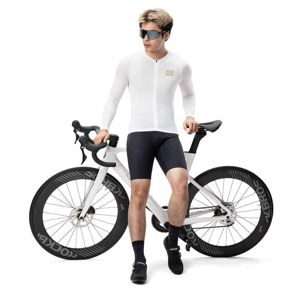 Rockbros YDCX008 Diamond Long Sleeve Cycling Jersey størrelse L - hvid