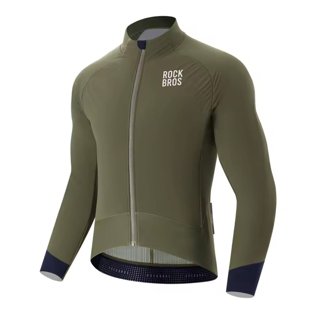 Rockbros YDWT014 Vinter Fleece Dobbeltlag cykeljakke størrelse XL - Grøn