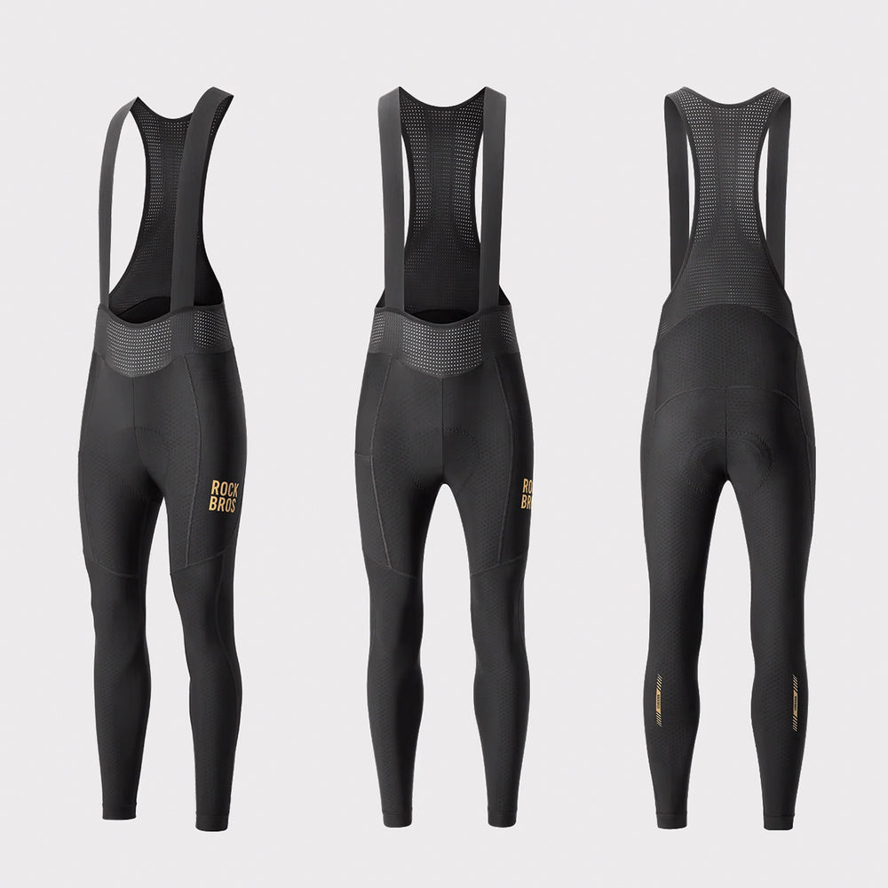 Rockbros YDCK012-1 Lang Fleece Bib Tights med Pad størrelse XXL - sort