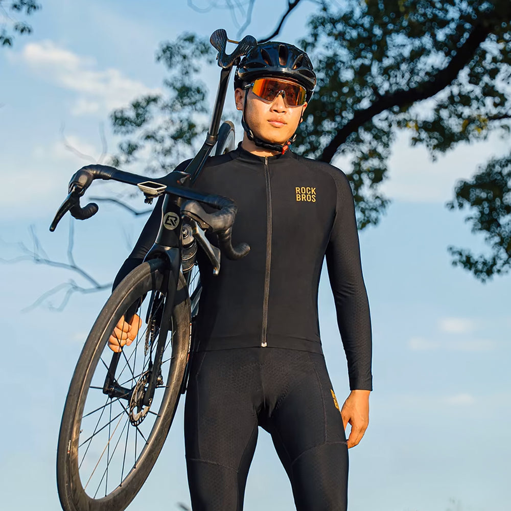 Rockbros YDWT020 Diamond cycling jersey spring/autumn/winter size L - black