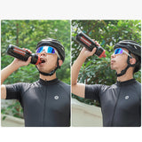 Rockbros 750 ml cykelflaske - gennemsigtig sort med rød mundstykke