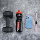 Rockbros 750 ml cykelflaske - gennemsigtig sort med rød mundstykke