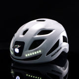 Rockbros ZK-077 Bicycle Helmet with Integrated Multi-Directional Lighting 57-61 cm - White