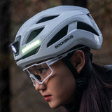 Rockbros ZK-077 Bicycle Helmet with Integrated Multi-Directional Lighting 57-61 cm - White