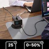 Joyroom Podix JR-TRD01 GaN 140W Desktop Charger with 5 Ports and Dual Retractable Cables - Gray