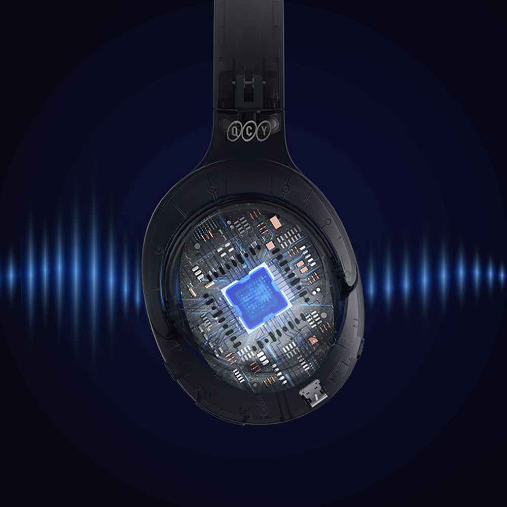 QCY H3 Over-Ear Headphones with ANC Bluetooth 5.4 Hi-Res Audio - Blue