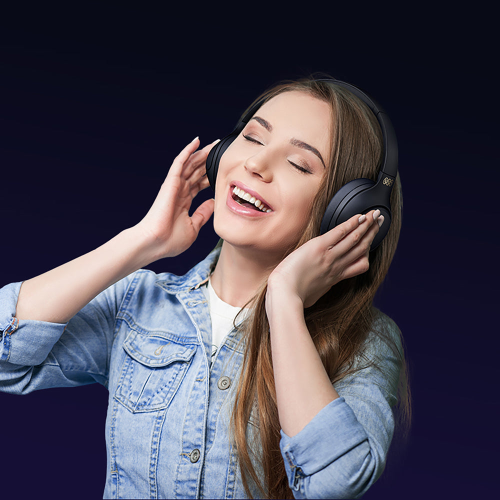 QCY H3 Over-Ear Headphones with ANC Bluetooth 5.4 Hi-Res Audio - Blue