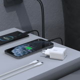 Dudao A27MaxCEU PD QC 35W USB-A USB-C Wall Charger med USB-C-kabel - hvid