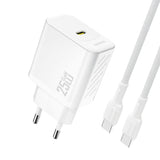 Dudao A27CEU PD 25W GaN SB-C Wall Charger med USB-C-kabel - hvid