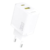 Dudao A27TEU PD 30W GaN USB-A USB-C Wall Charger - hvid