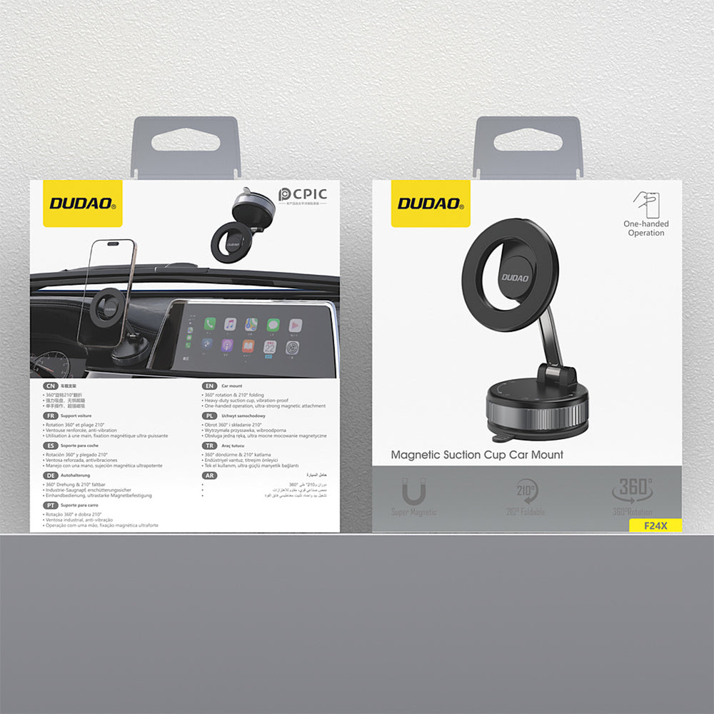 Dudao F24X MagSafe kompatibel bilholder med sugekop - sort