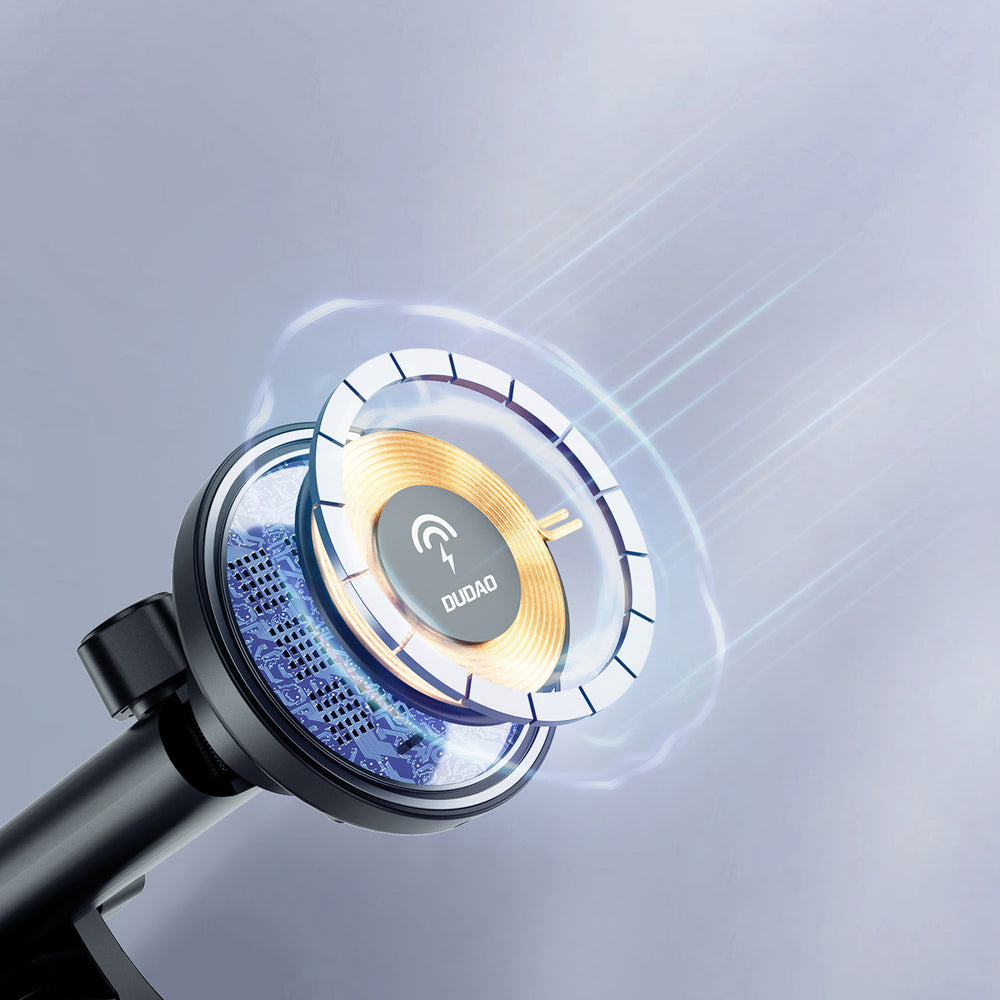 Dudao F12MAX+ bilholder med 15W trådløs oplader, kompatibel med Magsafe - sort