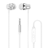 Dudao X10PRO trådbundne hovedtelefoner, mini jack 3,5 mm, in-ear med fjernbetjening - hvid