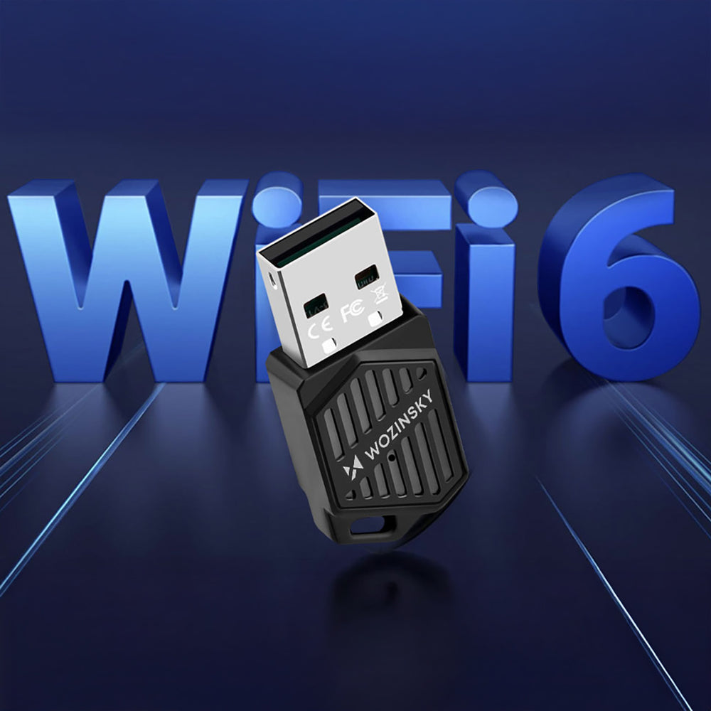 Wozinsky WAX-900 Dual-Band USB Wi-Fi 6 Adapter with Bluetooth 5.4 - Black