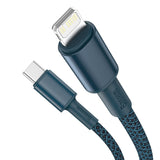 Baseus High Density Braided Cable Type-C til Lightning, PD, 20W, 2m (blå)