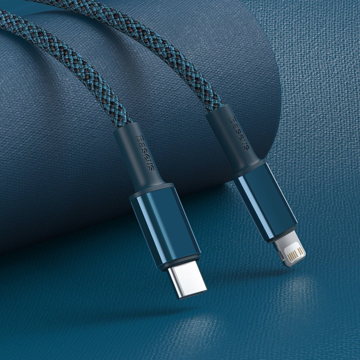 Baseus High Density Braided Cable Type-C til Lightning, PD, 20W, 2m (blå)