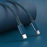 Baseus High Density Braided Cable Type-C til Lightning, PD, 20W, 2m (blå)