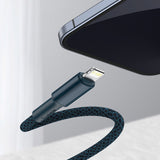 Baseus High Density Braided Cable Type-C til Lightning, PD, 20W, 2m (blå)