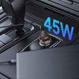 Tech-Protect CC01 45W 2-Port USB-A / USB-C Biloplader - sort