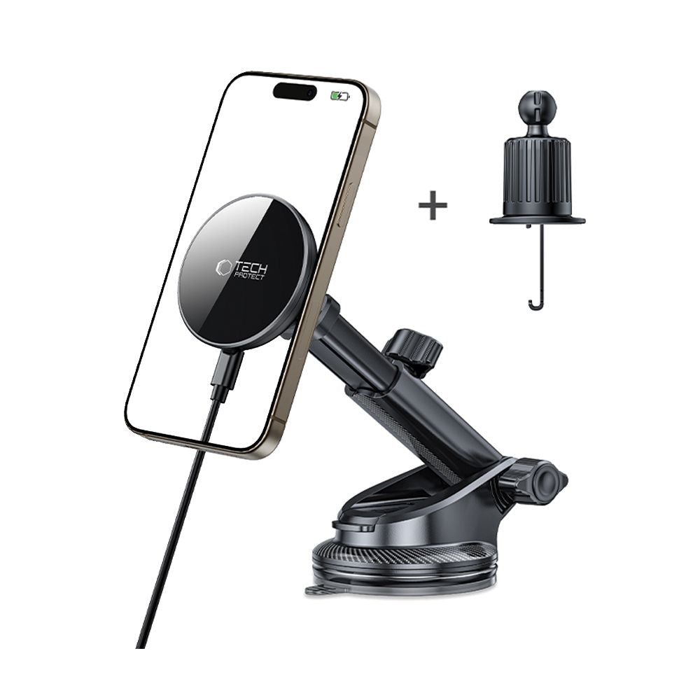 Tech-Protect mm15W-V10 Magnetisk MagSafe bilholder til cockpit/vindrude/luftventil - sort