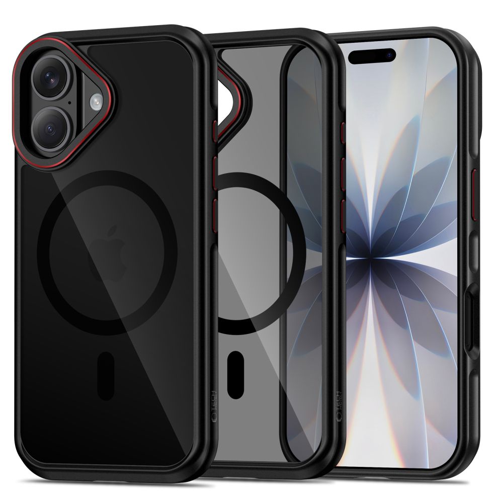 Tech-Protect MagHybrid MagSafe Case til iPhone 17 - sort og rød