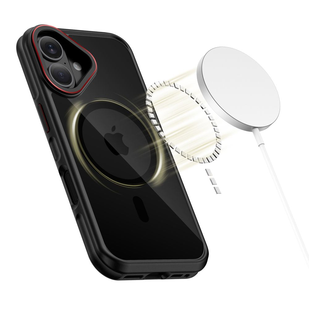 Tech-Protect MagHybrid MagSafe Case til iPhone 17 - sort og rød