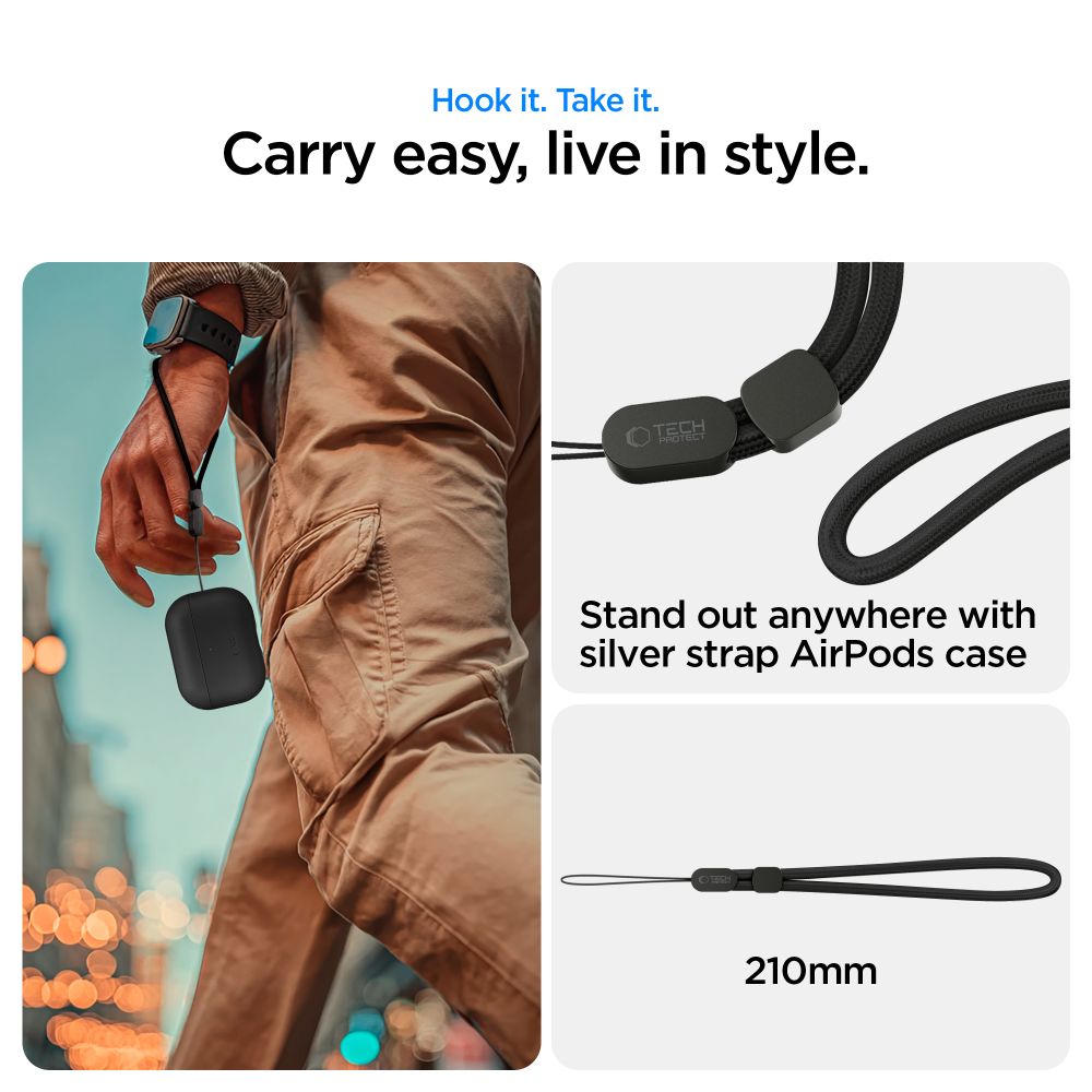 Tech-Protect NaturalFit Case til AirPods Pro 3 - sort