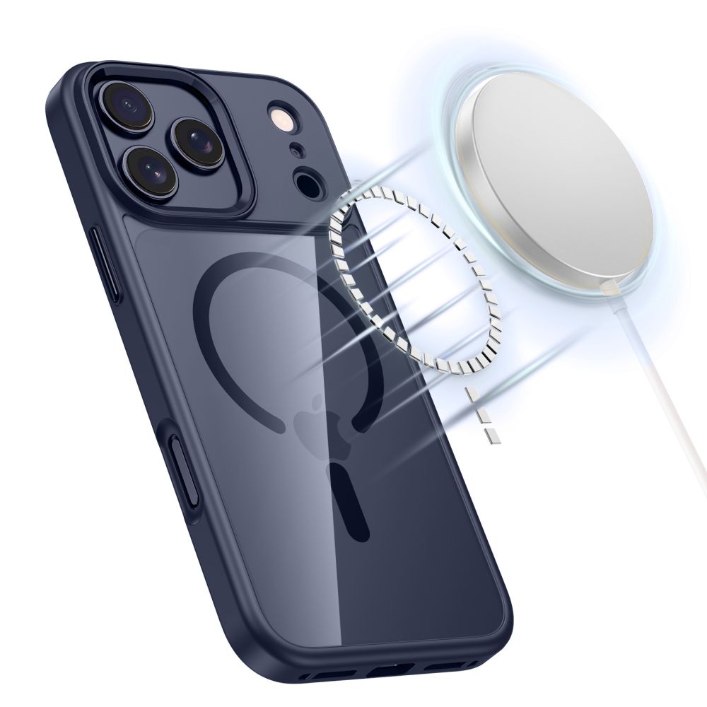 Tech-Protect MagMat MagSafe Case til iPhone 17 Pro Max - gennemsigtigt - Navy Blue