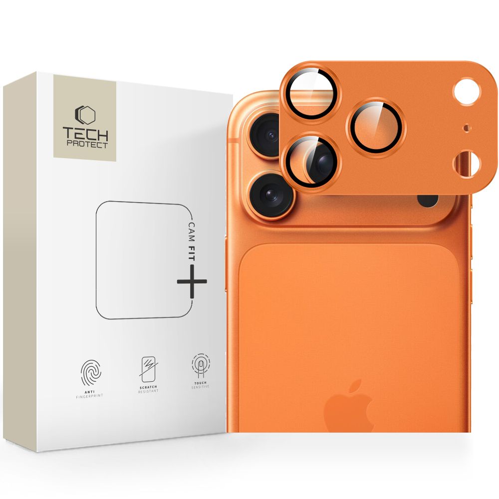 Tech-Protect Camfull Fit+ Kamera Lens Glass til iPhone 17 Pro Max - Orange