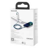 Baseus Superior-serien Kabel USB-C til iP, 20W, PD, 2m (blå)