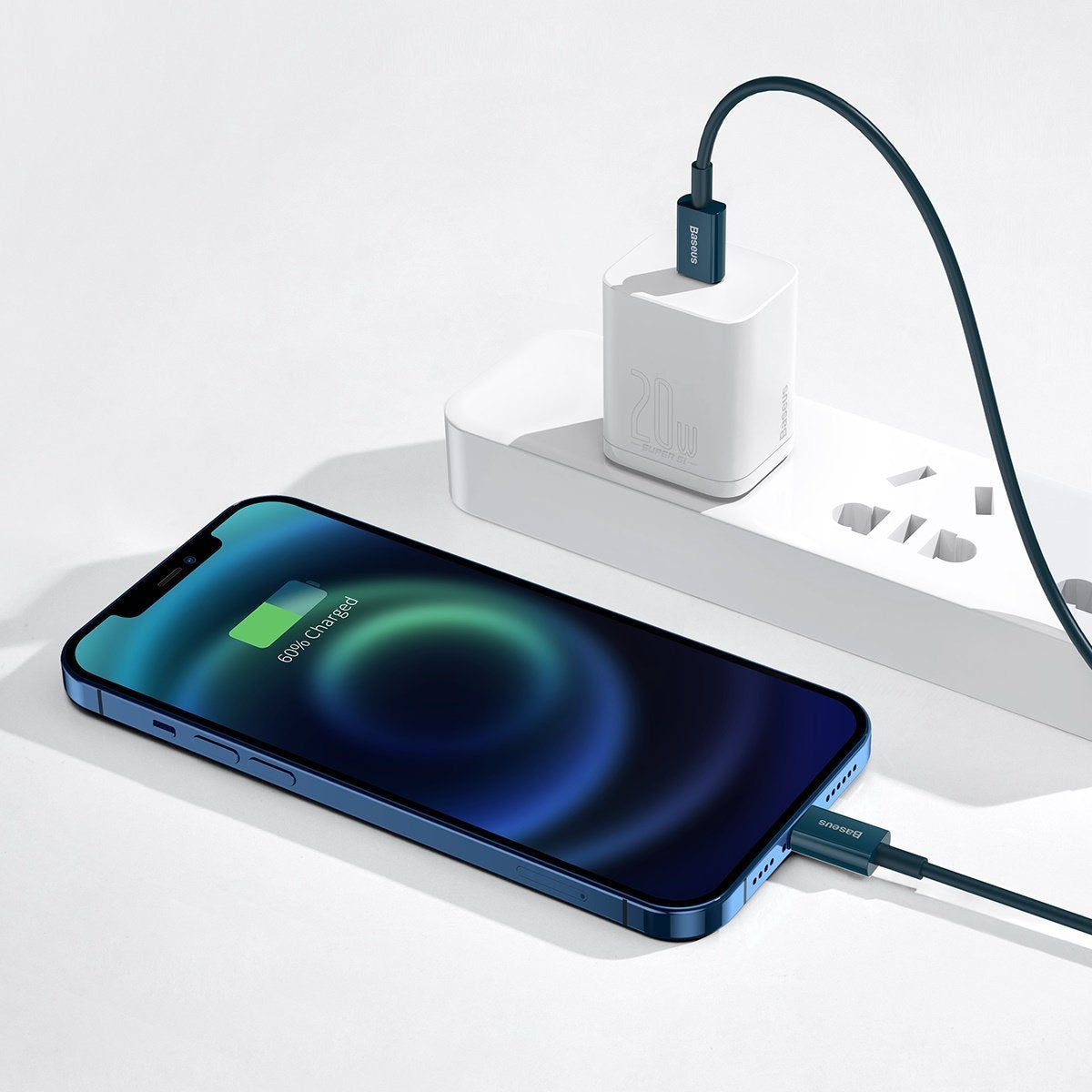Baseus Superior-serien Kabel USB-C til iP, 20W, PD, 2m (blå)
