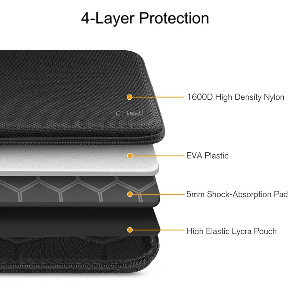 Tech-Protect Hardpouch Case til 15-16 Laptop - sort